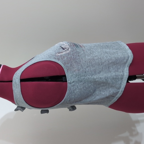 Ardene| Grey Tank Top With Cow Skull Multicolored Design Slit Back 3 Ribbons - Picture 3 of 10